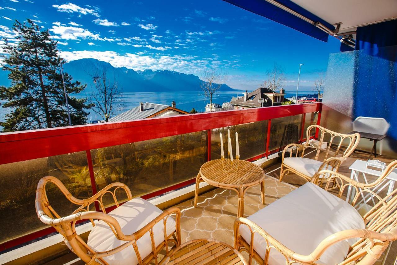 Terrace With Lake & Mountain View Montreux Esterno foto